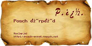 Posch Árpád névjegykártya